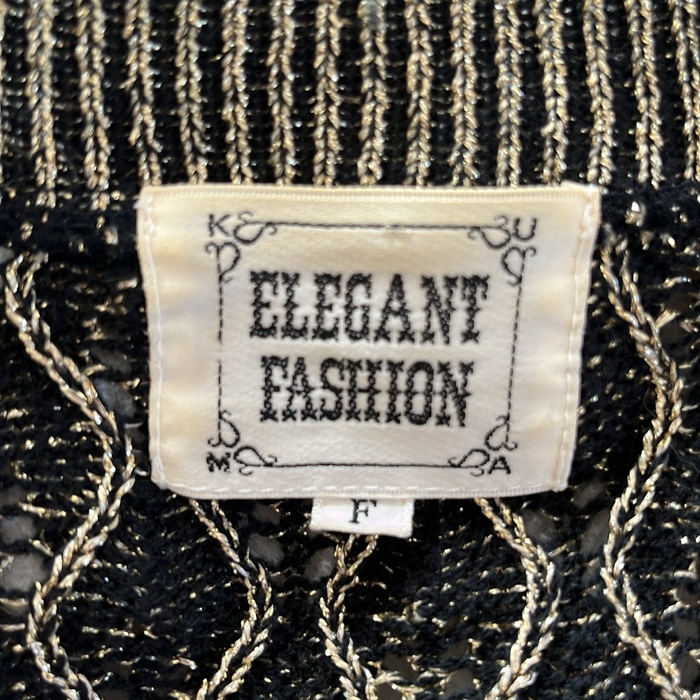 Vintage Metallic Gold Open Front Cardigan - Picture 4 of 8